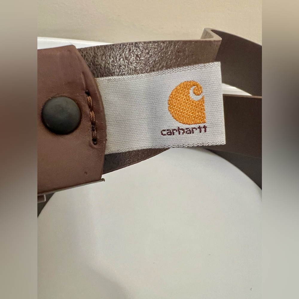 Carhartt men’s size 54 brown genuine leather belt - Picture 3 of 7